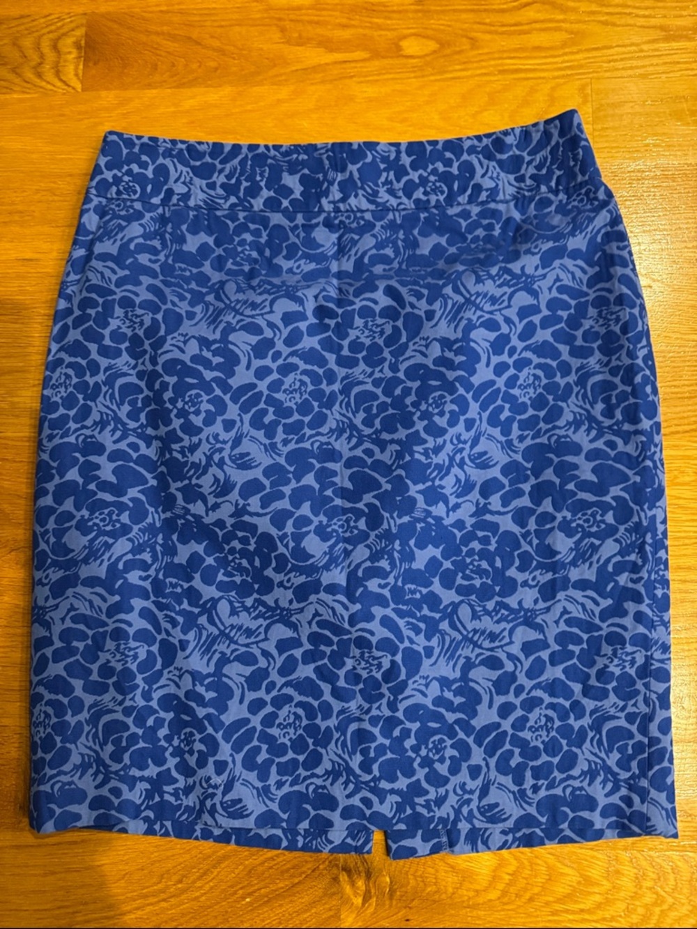 LOFT Blue Floral Pencil Skirt